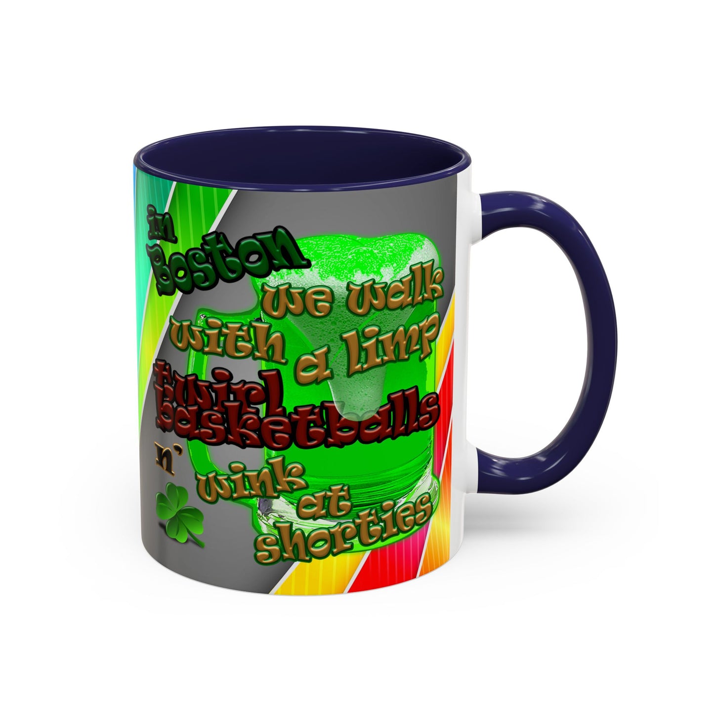 celtics logo - Accent Mug (rainbow split)