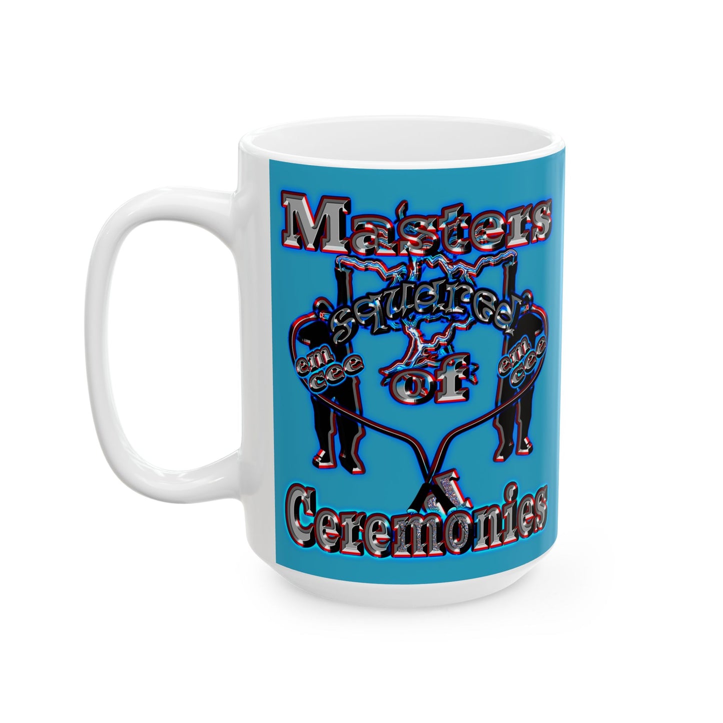em cee squared - White Mug (turquoise)