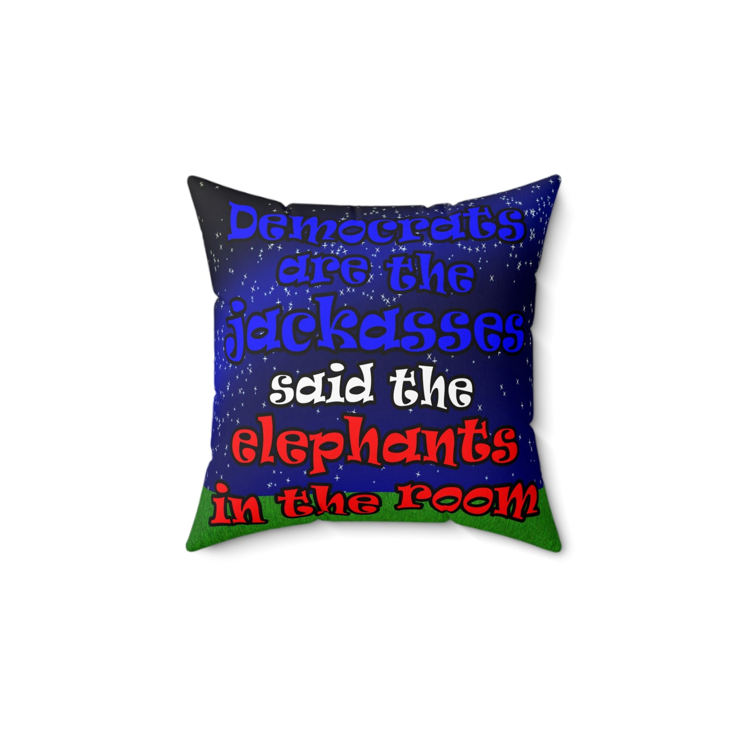 donkeys and elephants - Spun Polyester Square Pillow - ('snoops' background)