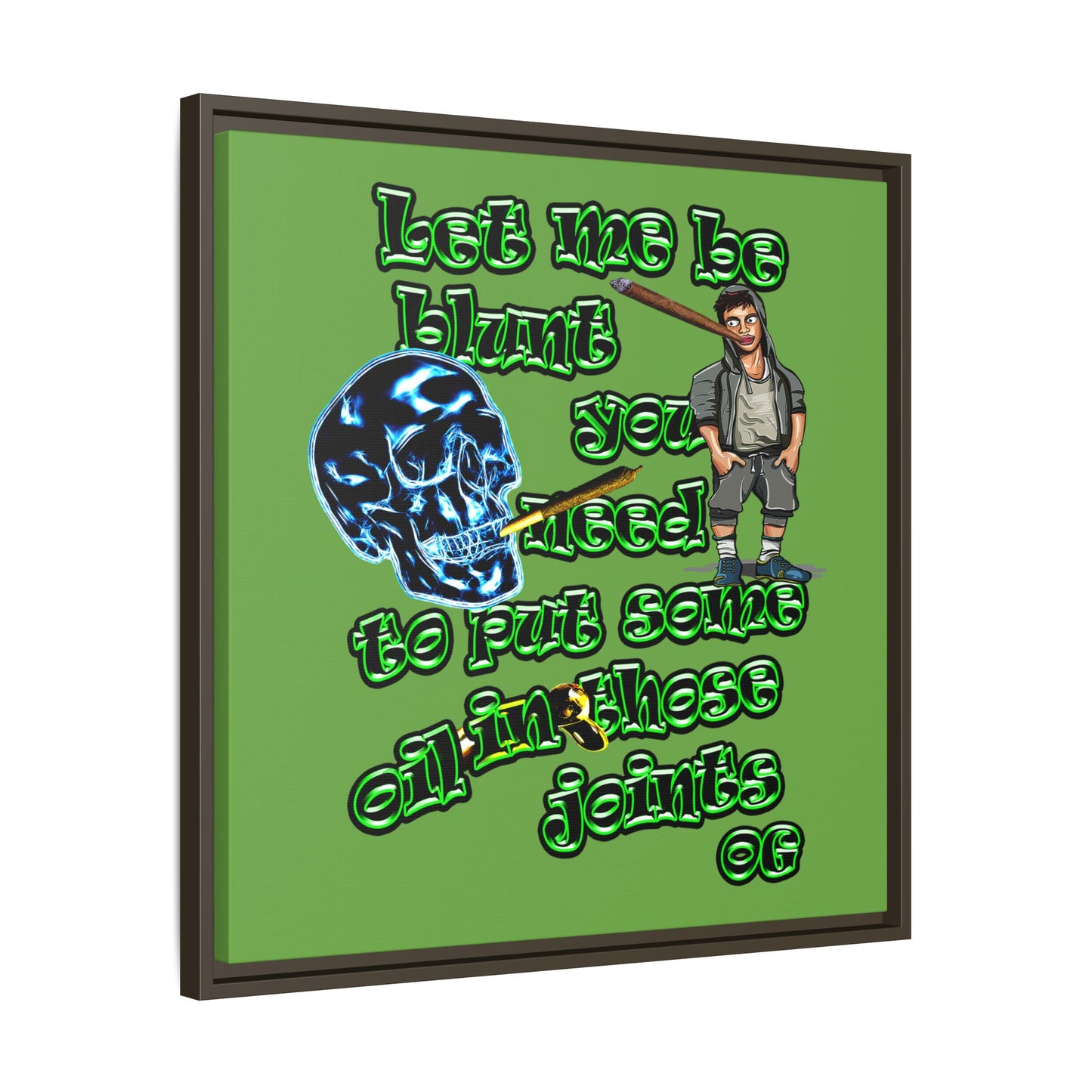 og - framed canvas art (green)