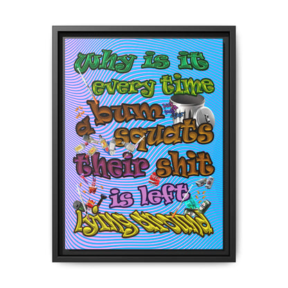 the bum's shit - framed canvas art (light blue-purple wave)