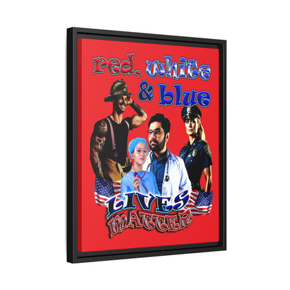 rw&b lives matter - framed canvas art (red)