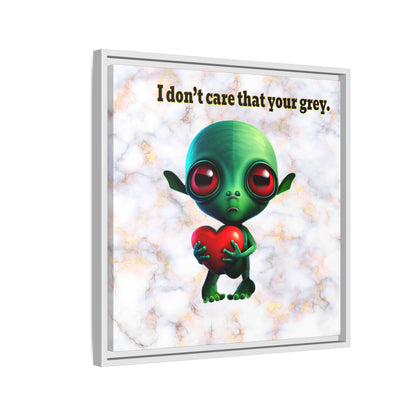 I don't care that your grey - framed canvas art (white marble)
