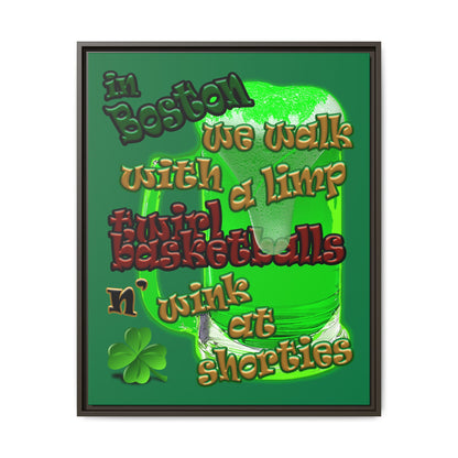 celtics logo - framed canvas art (dark green)