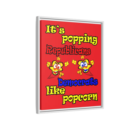 popping like popcorn - framed canvas art (red)