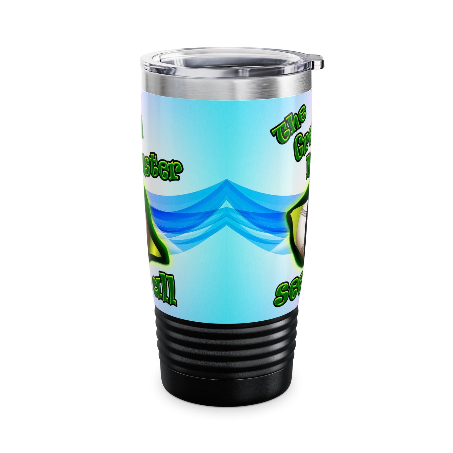 green monster - Ringneck Tumbler, 20oz (light blue-pink wave)