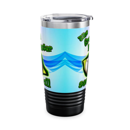 green monster - Ringneck Tumbler, 20oz (light blue-pink wave)