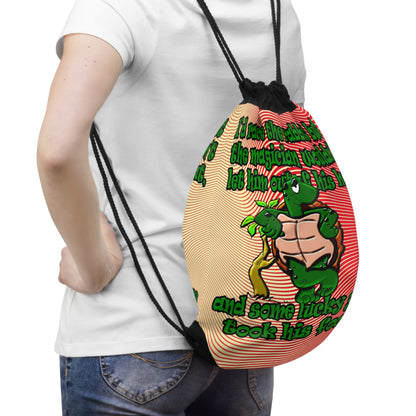 turtle race - Drawstring Bag (yellow-orange wave)