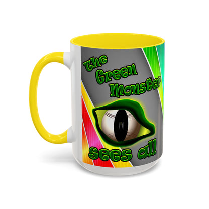 green monster - Accent Mug (rainbow split)