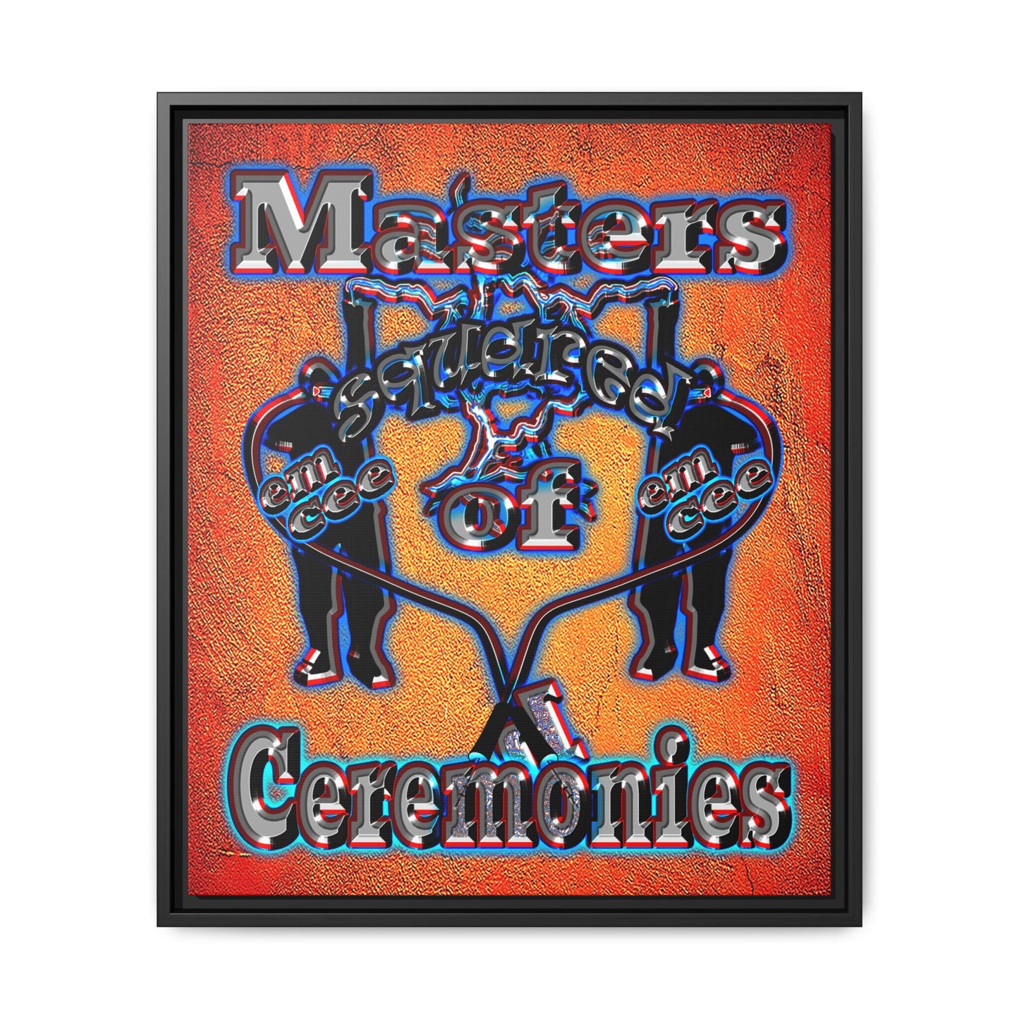 em cee squared - framed canvas art (burnt orange)