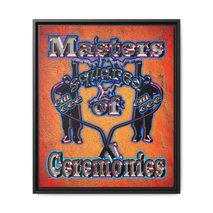 em cee squared - framed canvas art (burnt orange)