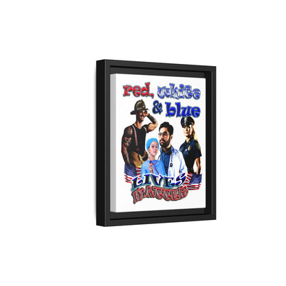 rw&b lives matter - framed canvas art (white)