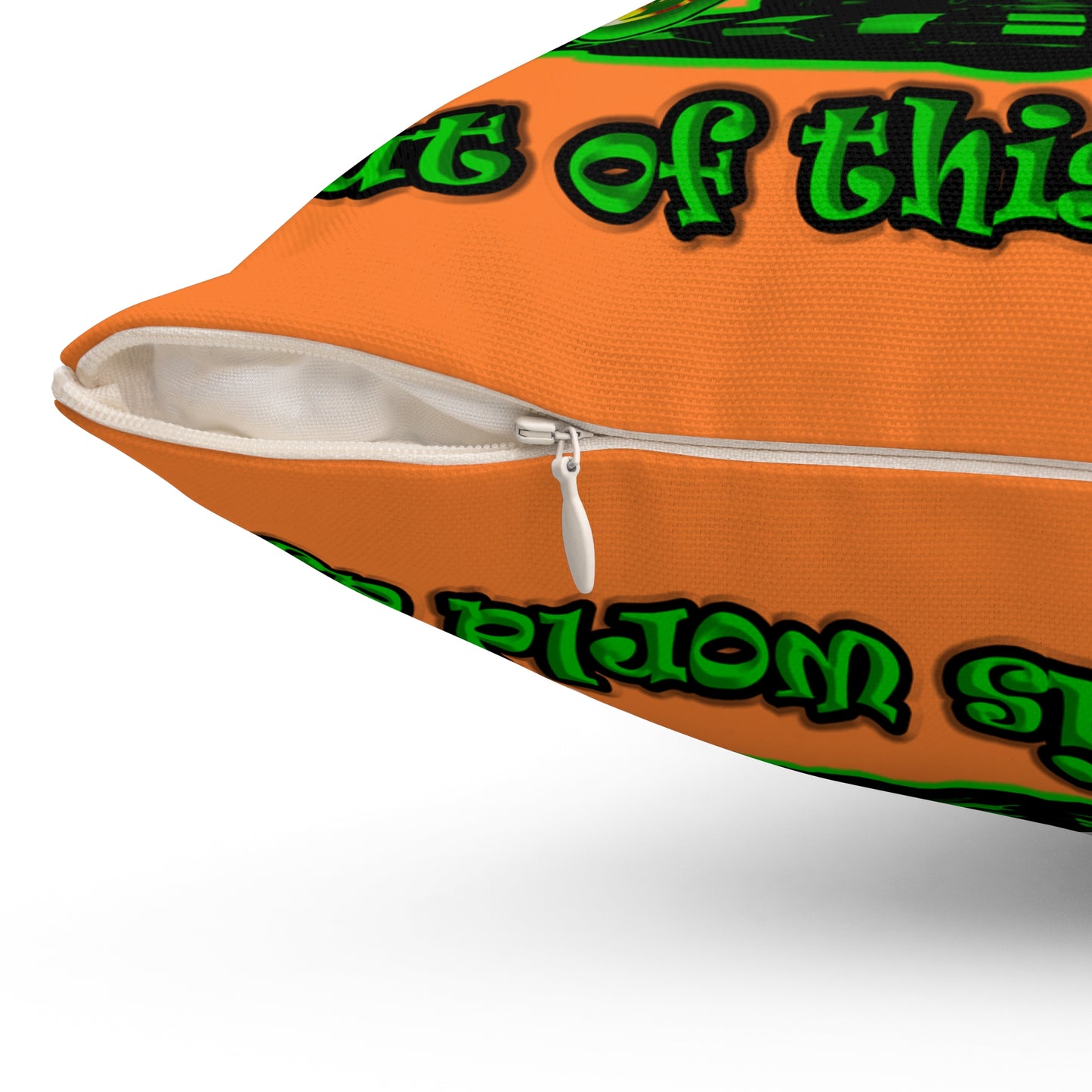 disc jockey - Spun Polyester Square Pillow - (crusta)