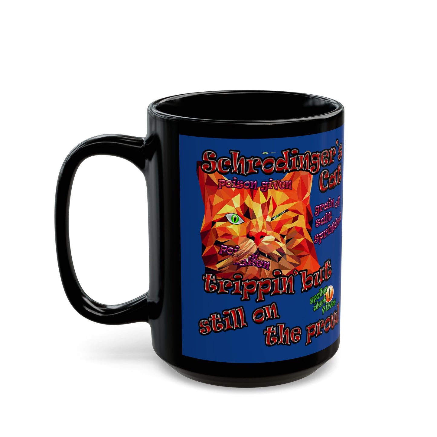 schrodinger's cat - Black Mug (dark blue)