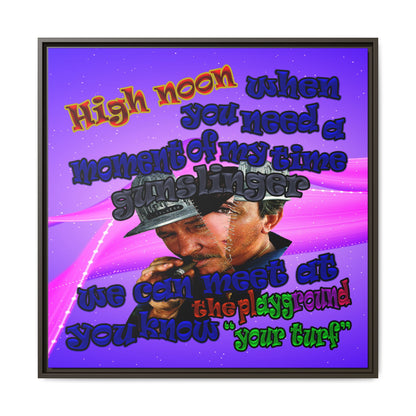 high noon - framed canvas art (purple-pink wave)