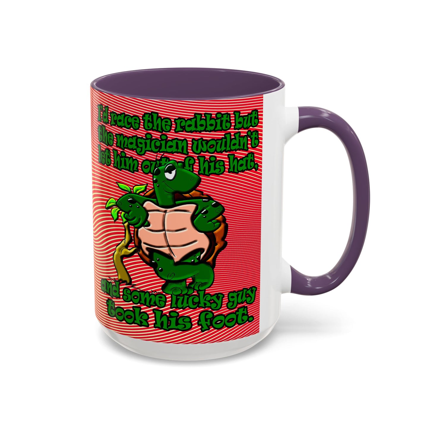 turtle race - Accent Mug (yellow-orange wave)