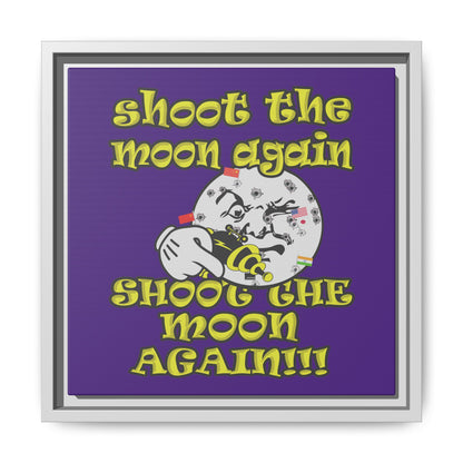 shoot the moon again - framed canvas art (purple)