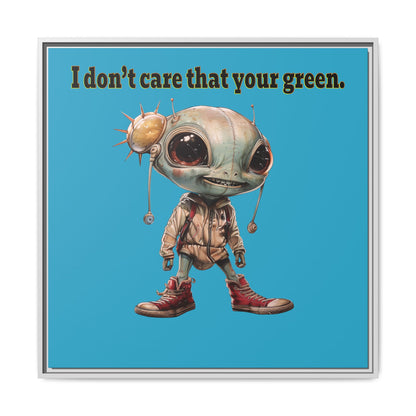 I don't care that your green - framed canvas art (turquoise)