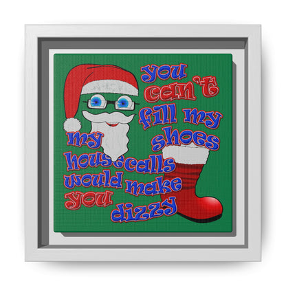 santa's shoes - framed canvas art (dark green)
