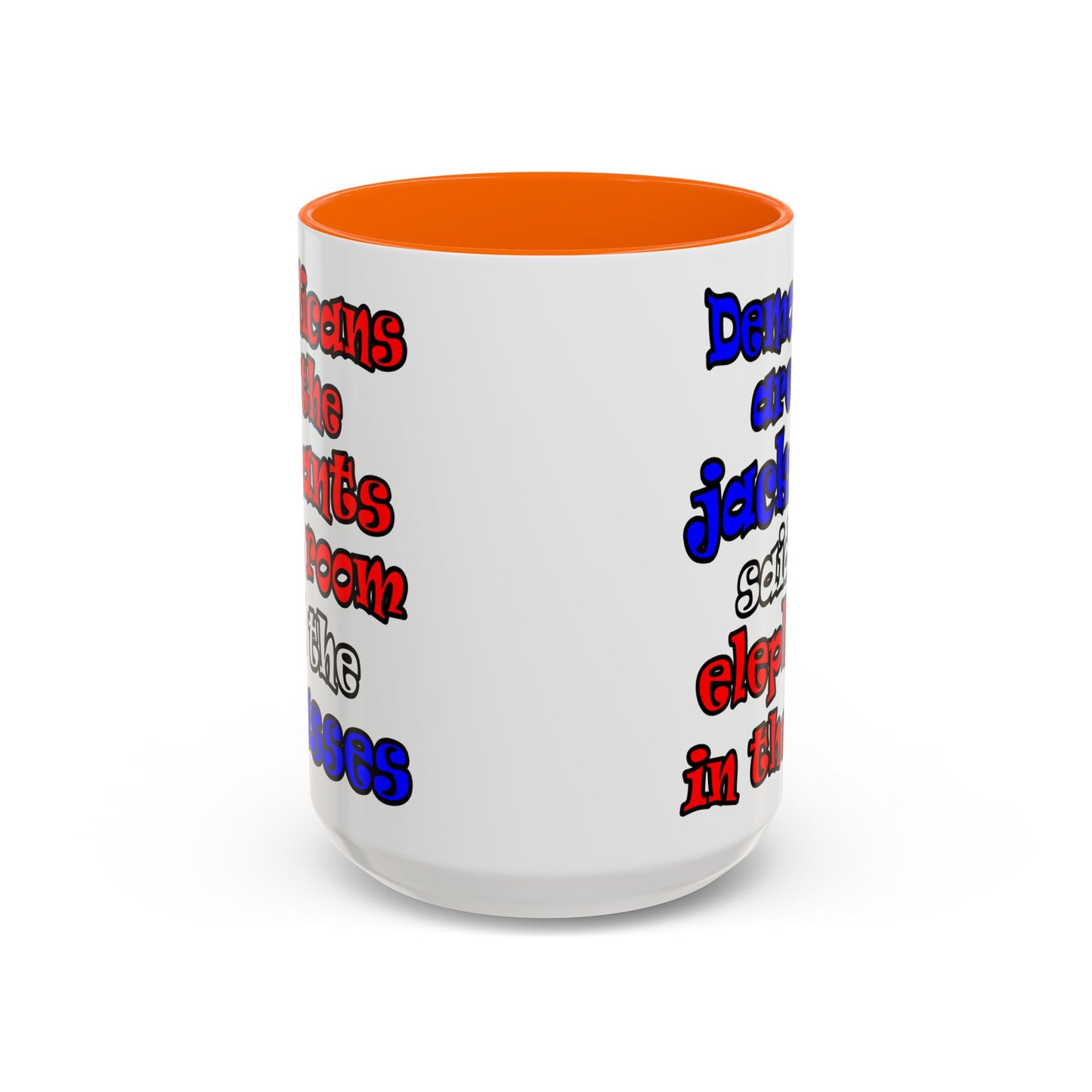 donkeys and elephants - Accent Mug (white)