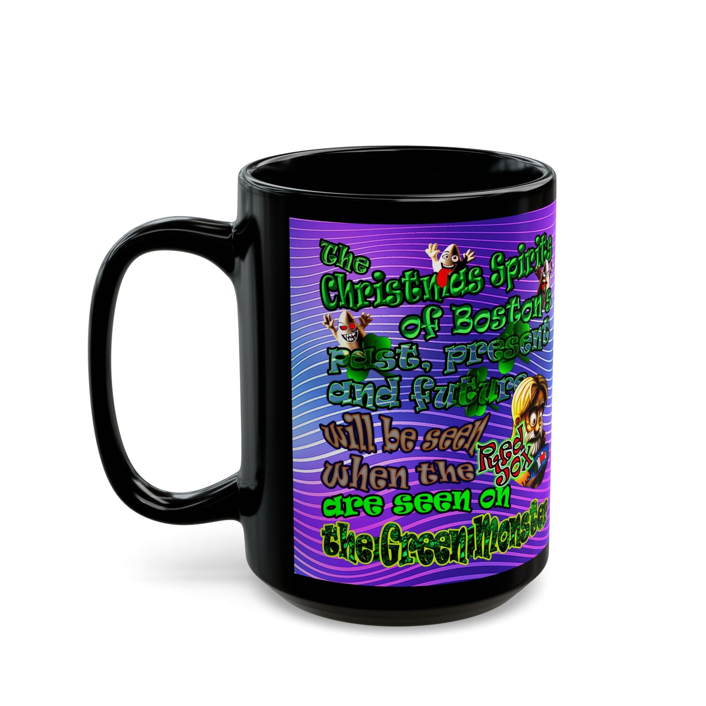 christmas spirits of boston - Black Mug (purple wave)