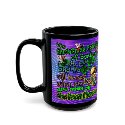 christmas spirits of boston - Black Mug (purple wave)