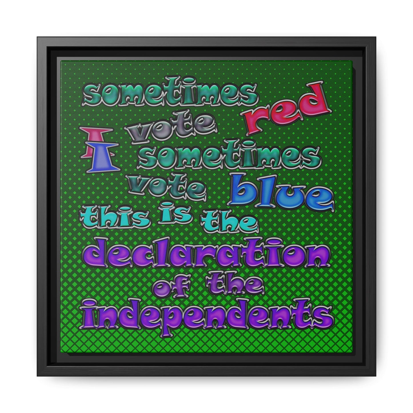 declaration of the independents - framed canvas art (logo green)