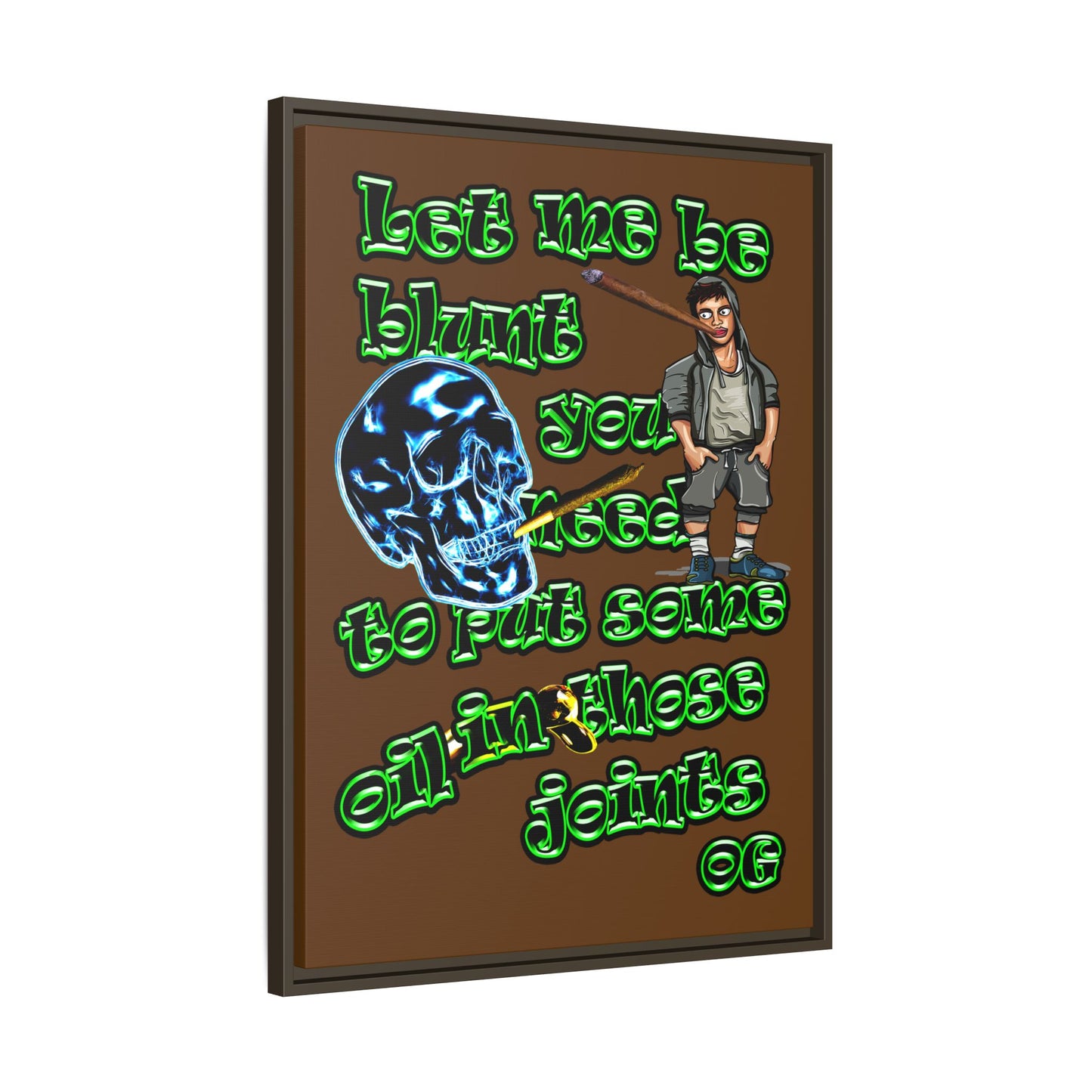 og - framed canvas art (brown)