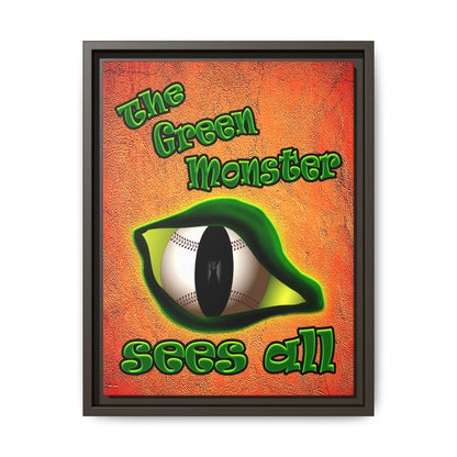 green monster - framed canvas art (burnt orange)