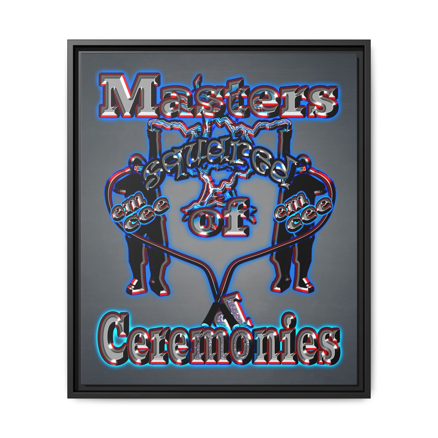 em cee squared - framed canvas art (grey-light grey)