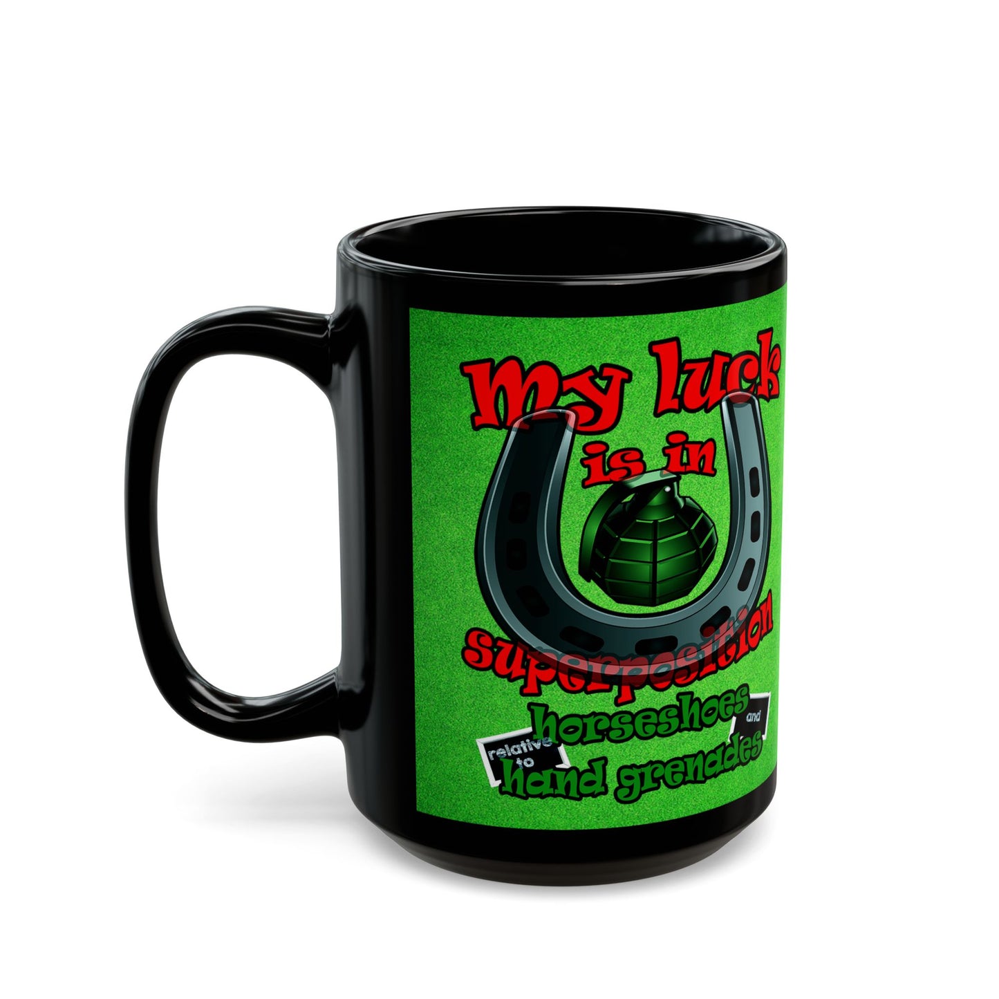 my luck - Black Mug (green turf)