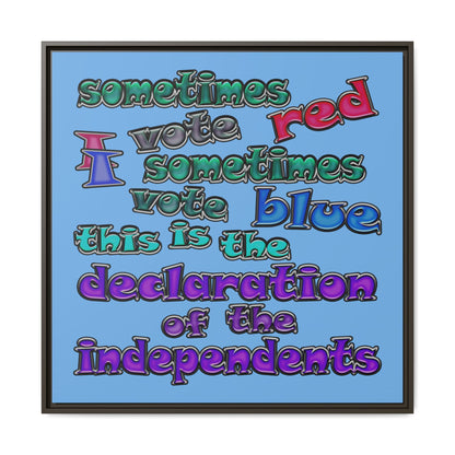 declaration of the independents - framed canvas art (light blue)