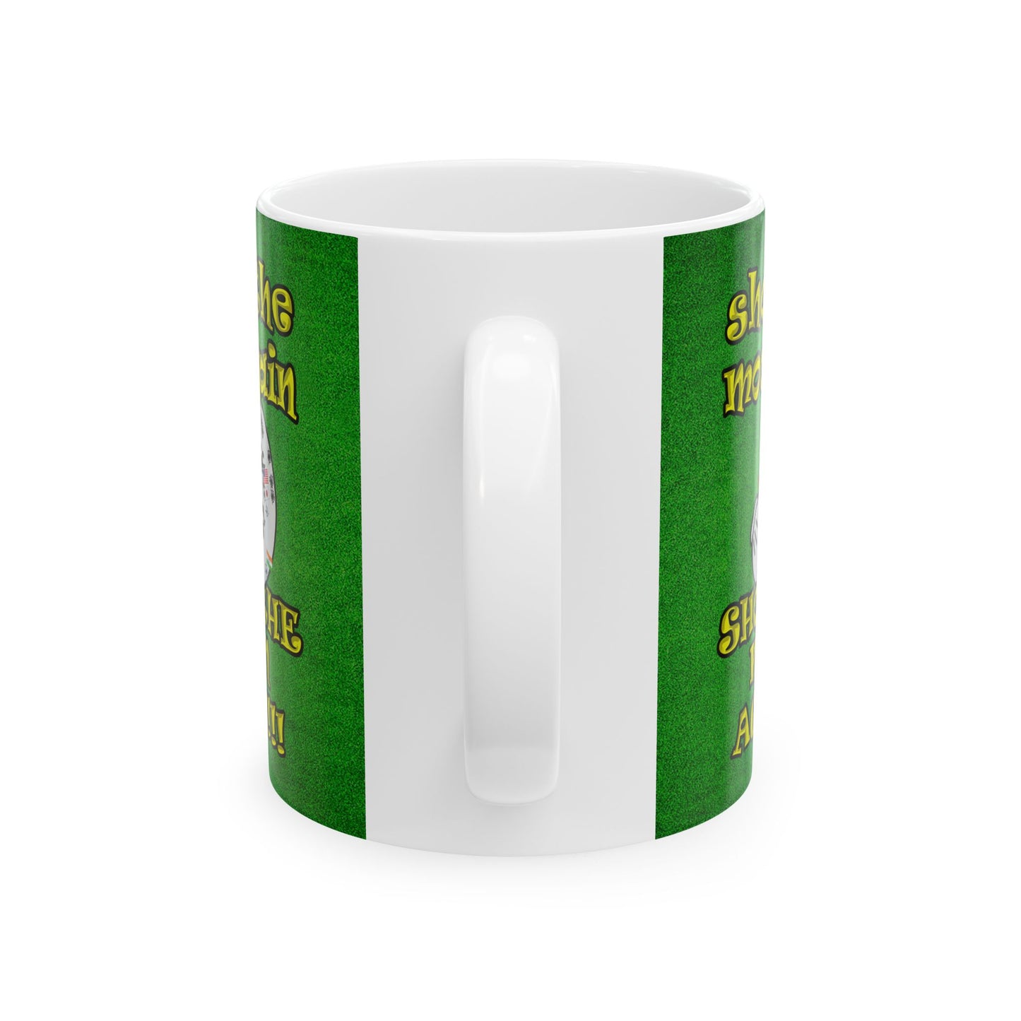 shoot the moon again - White Mug (green turf)