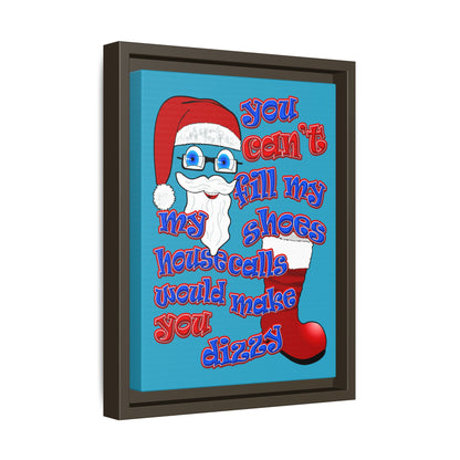 santa's shoes - framed canvas art (turquoise)