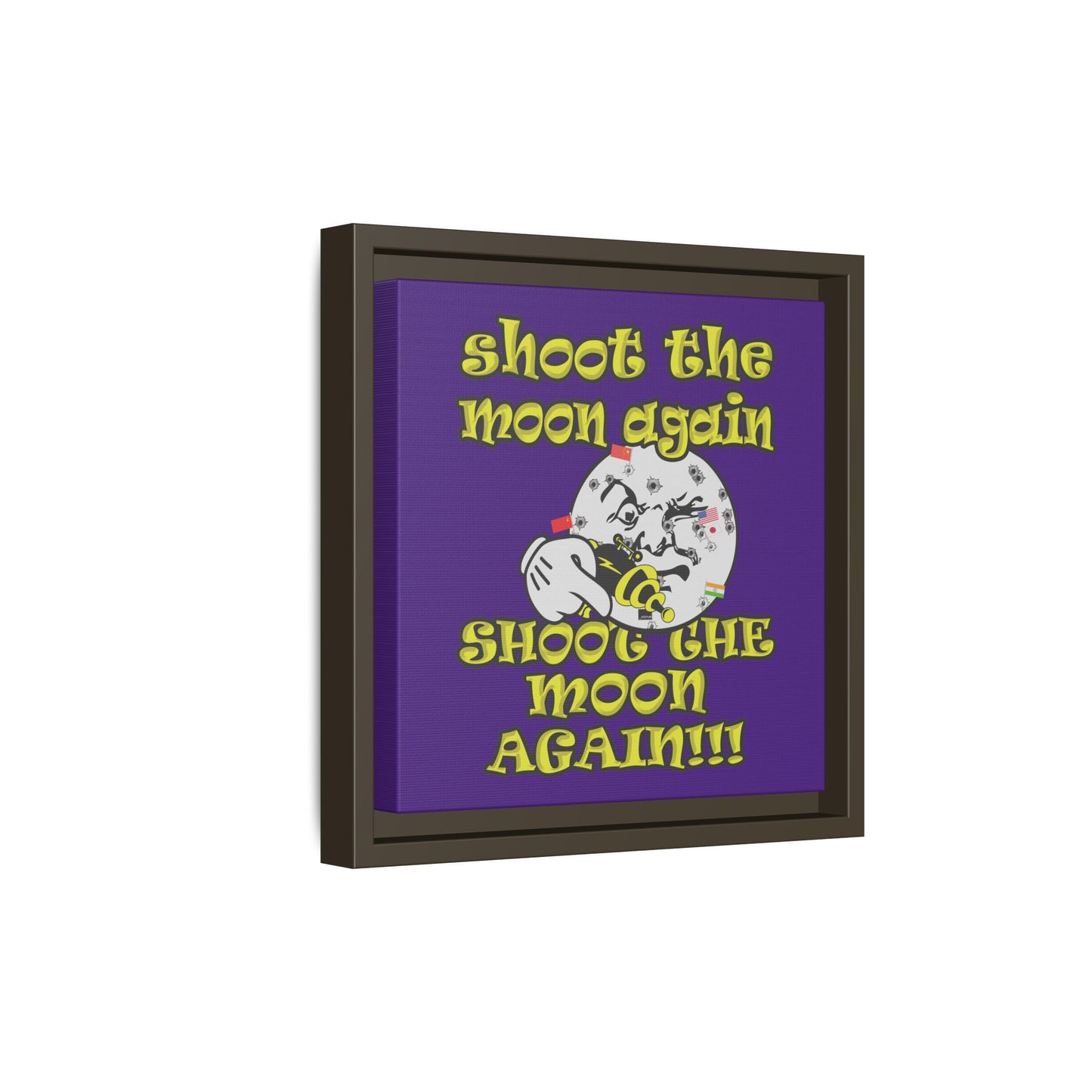 shoot the moon again - framed canvas art (purple)
