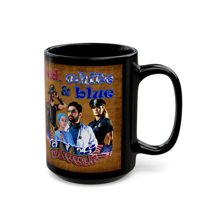 rw&b lives matter - Black Mug (brown papyrus)