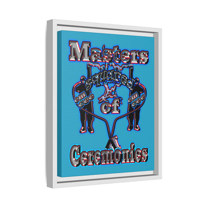 em cee squared - framed canvas art (turquoise)