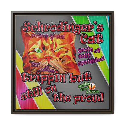 schrodinger's cat - framed canvas art (rainbow split)