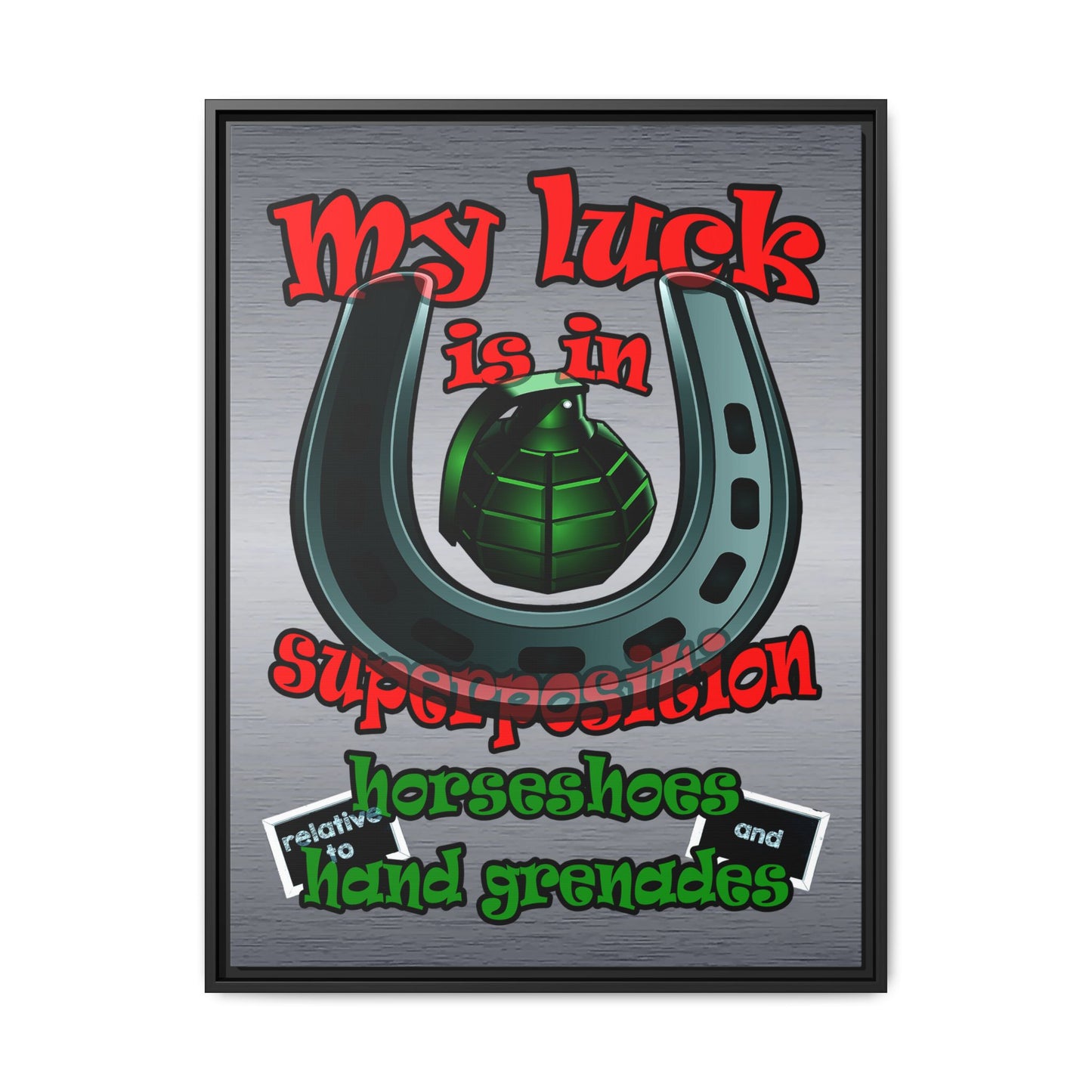 my luck - framed canvas art (brushed nickel)