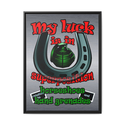 my luck - framed canvas art (brushed nickel)