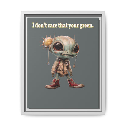 I don't care that your green - framed canvas art (dark grey)