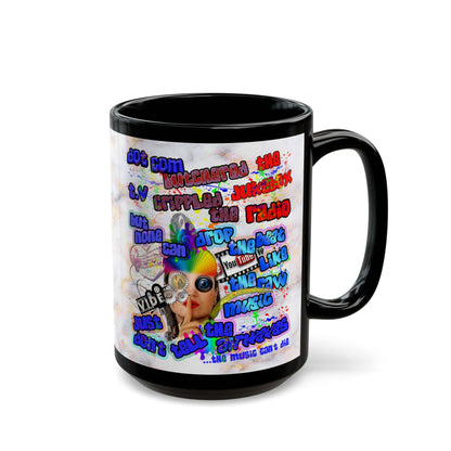 drop the beat - Black Mug (white marble)