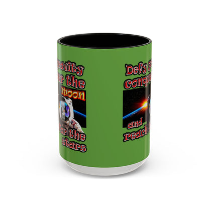 defy conquer reach - Accent Mug (green)