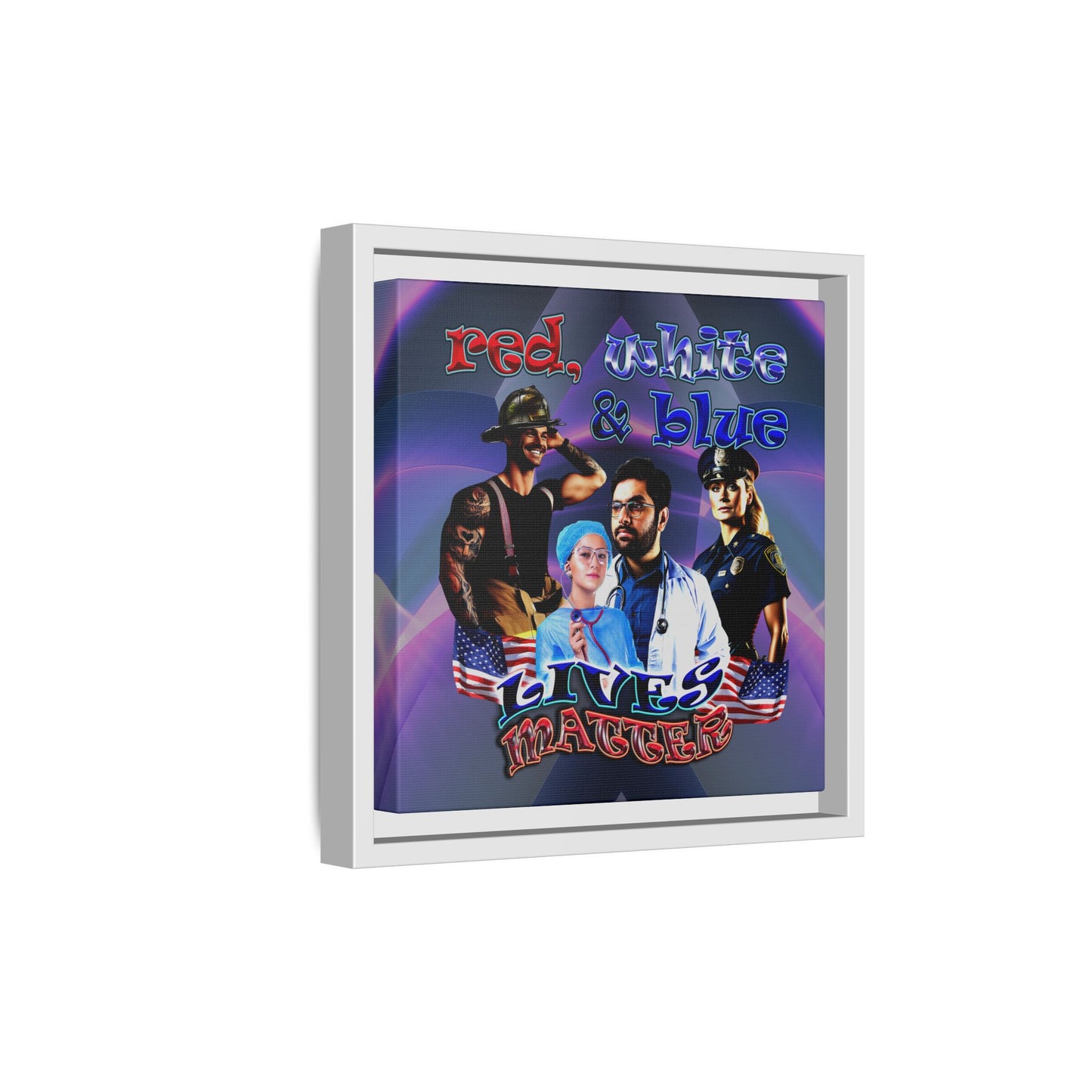 rw&b lives matter - framed canvas art (grey-pink wave)
