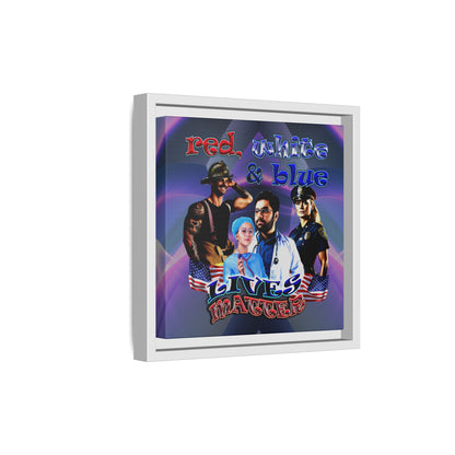rw&b lives matter - framed canvas art (grey-pink wave)