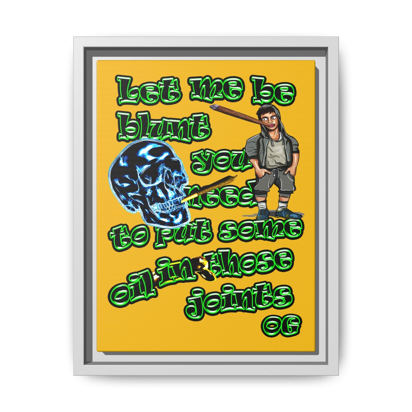 og - framed canvas art (yellow)