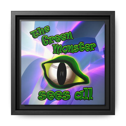 green monster - framed canvas art (grey-pink wave)