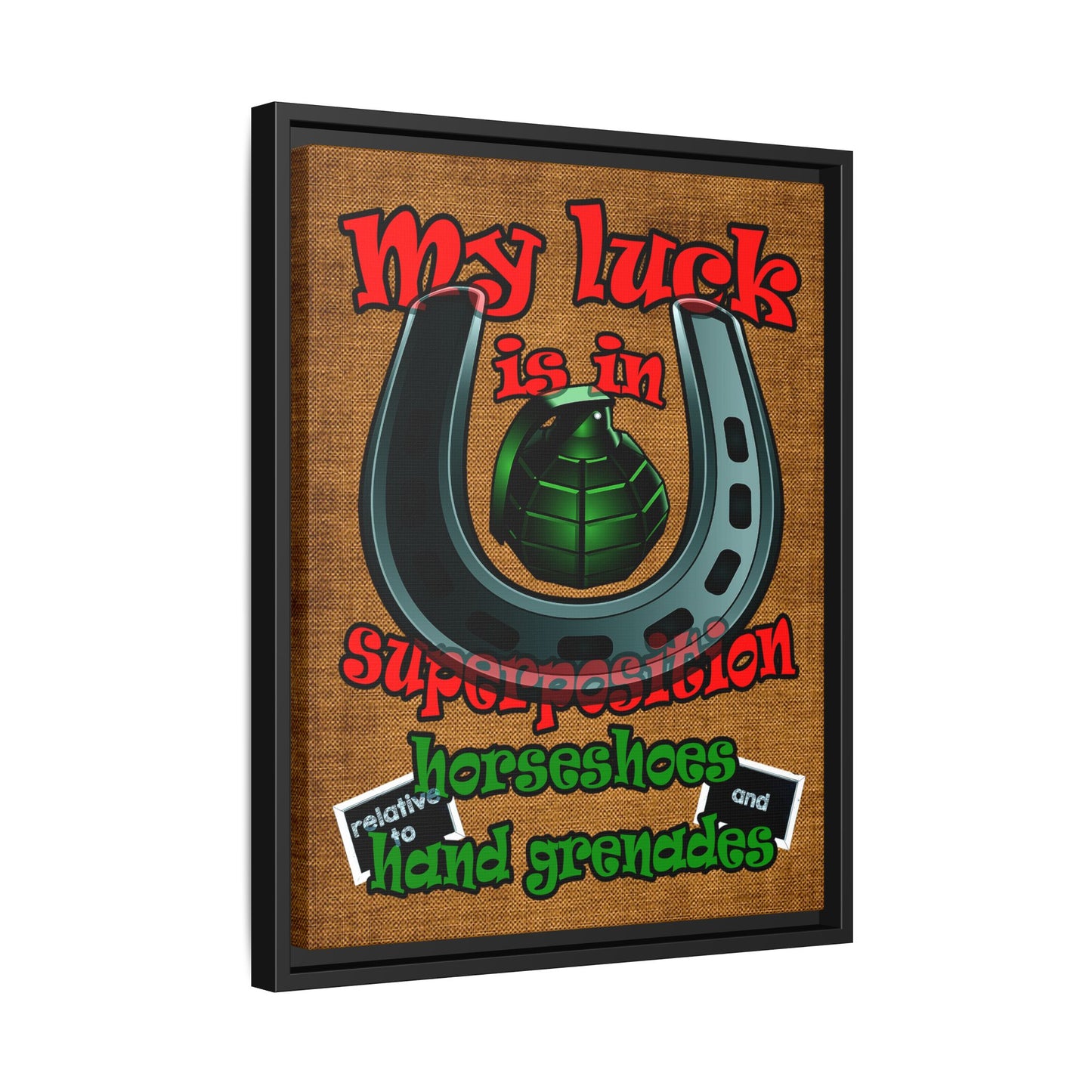 my luck - framed canvas art (brown papyrus)