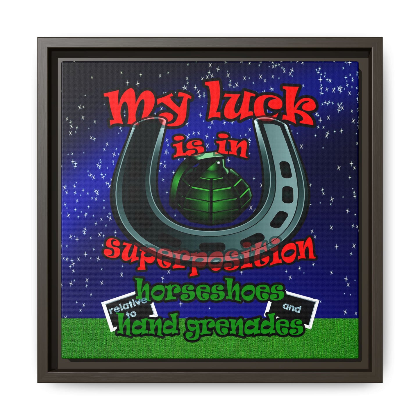 my luck - framed canvas art ('snoops' background)