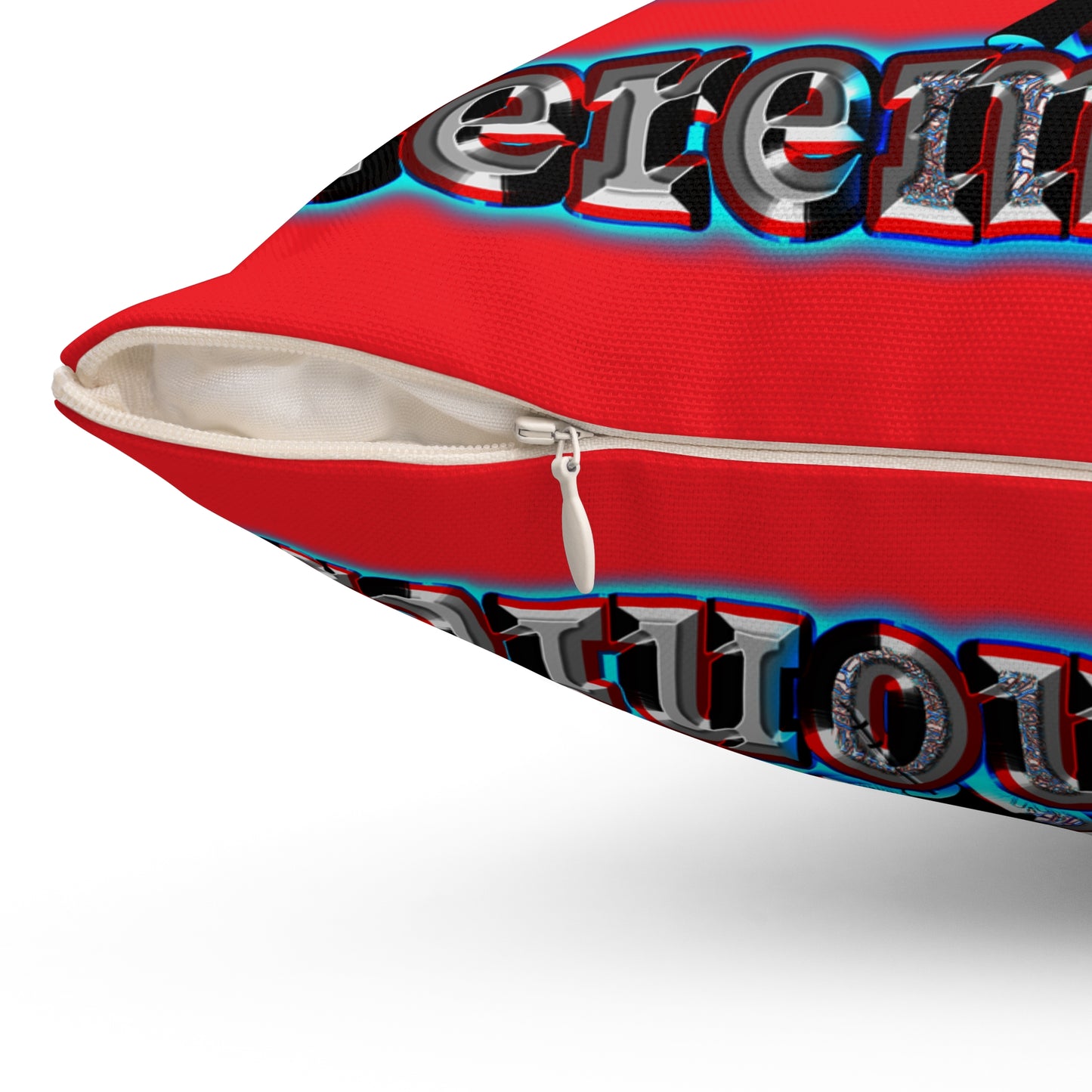 em cee squared - Spun Polyester Square Pillow - (red)